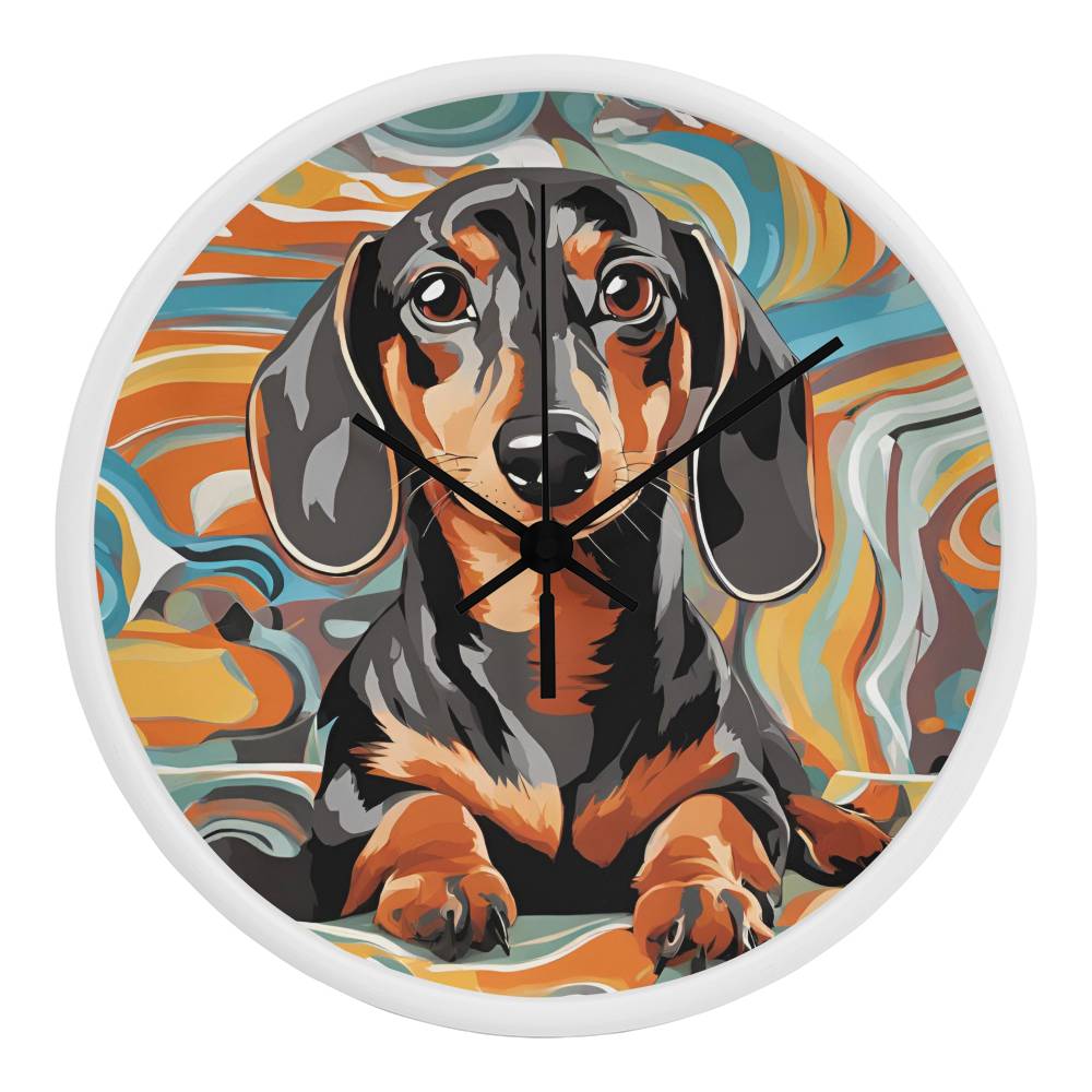 Dachshund Clock - Swirl