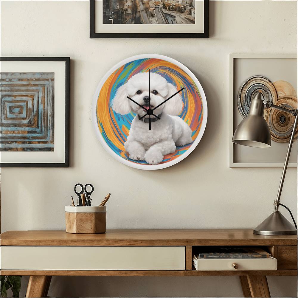 Bichon Clock - Swirl