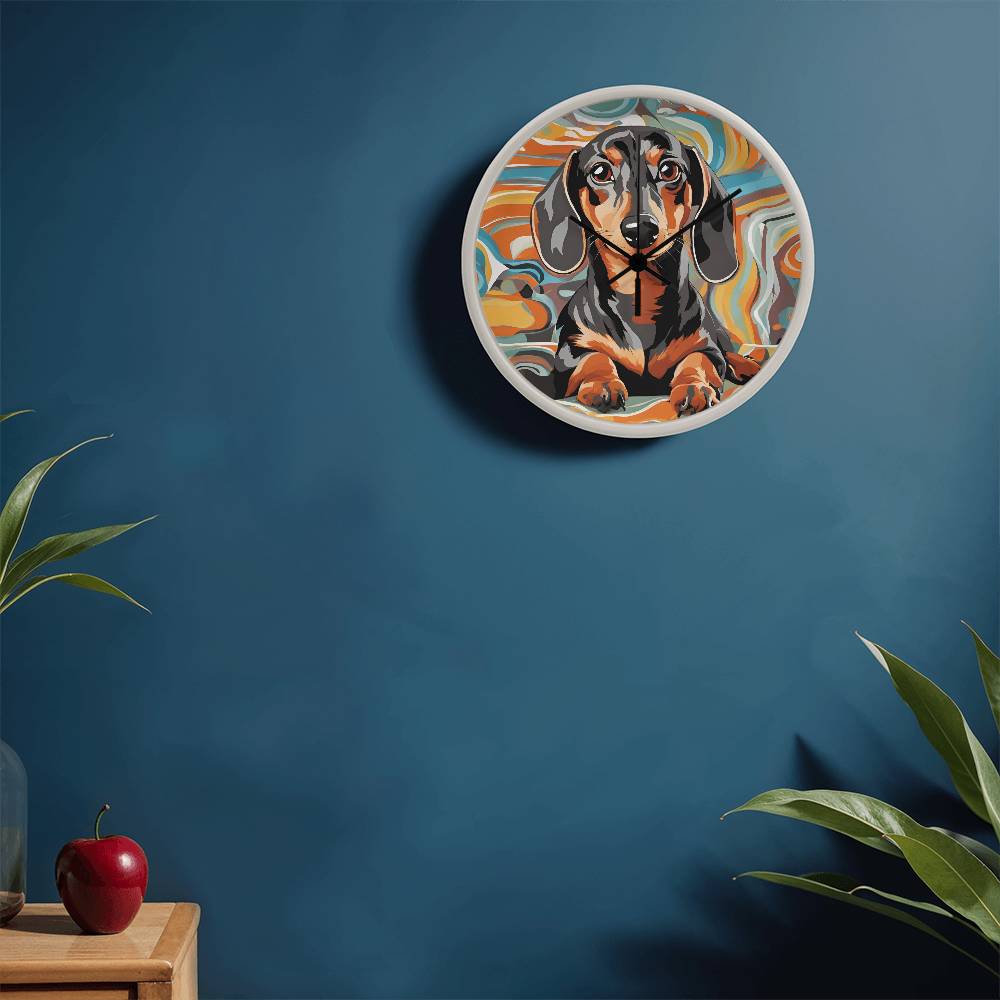 Dachshund Clock - Swirl