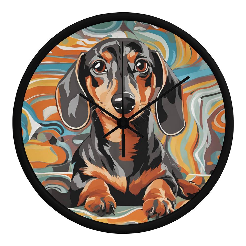 Dachshund Clock - Swirl