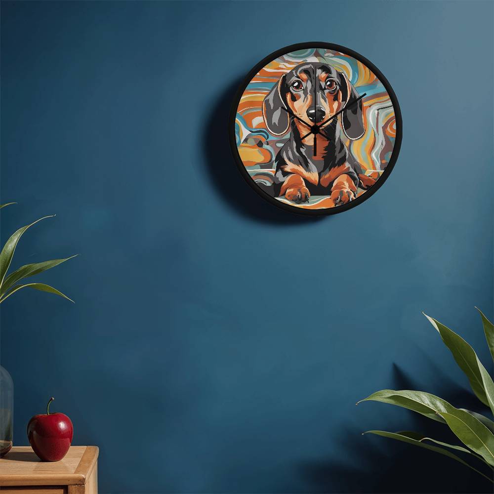 Dachshund Clock - Swirl