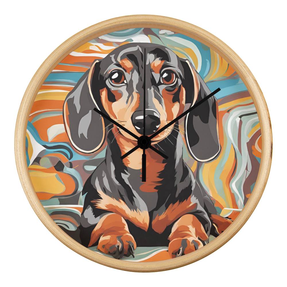 Dachshund Clock - Swirl