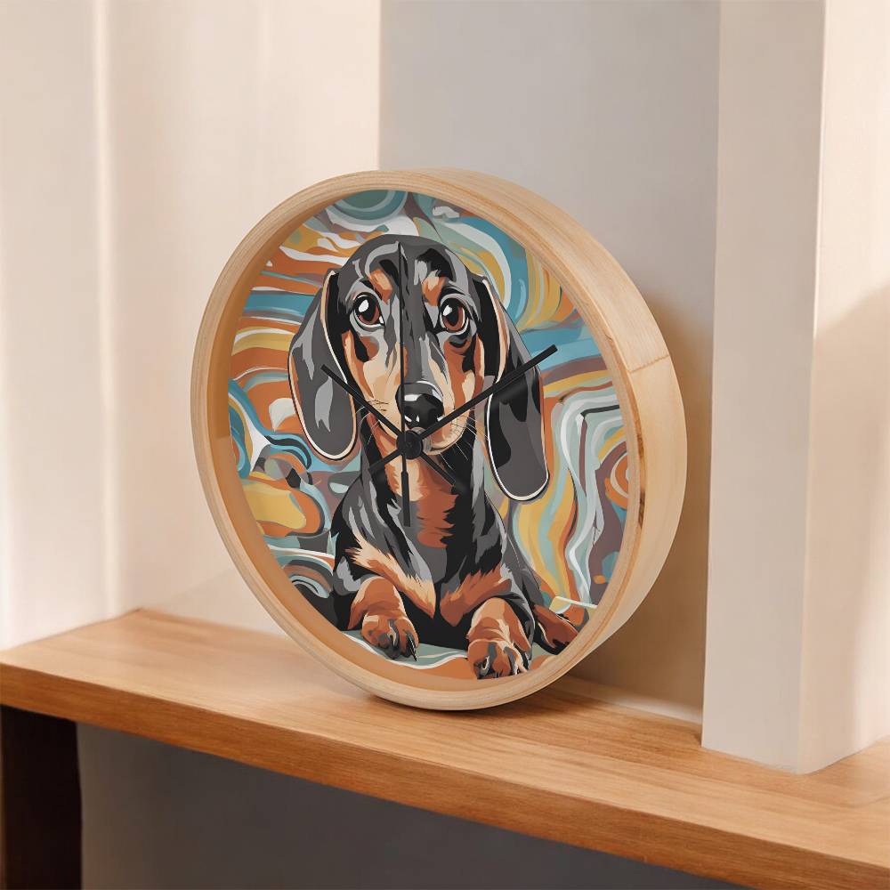 Dachshund Clock - Swirl