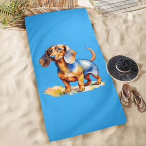 Dachshund Beach Towel - Watercolor