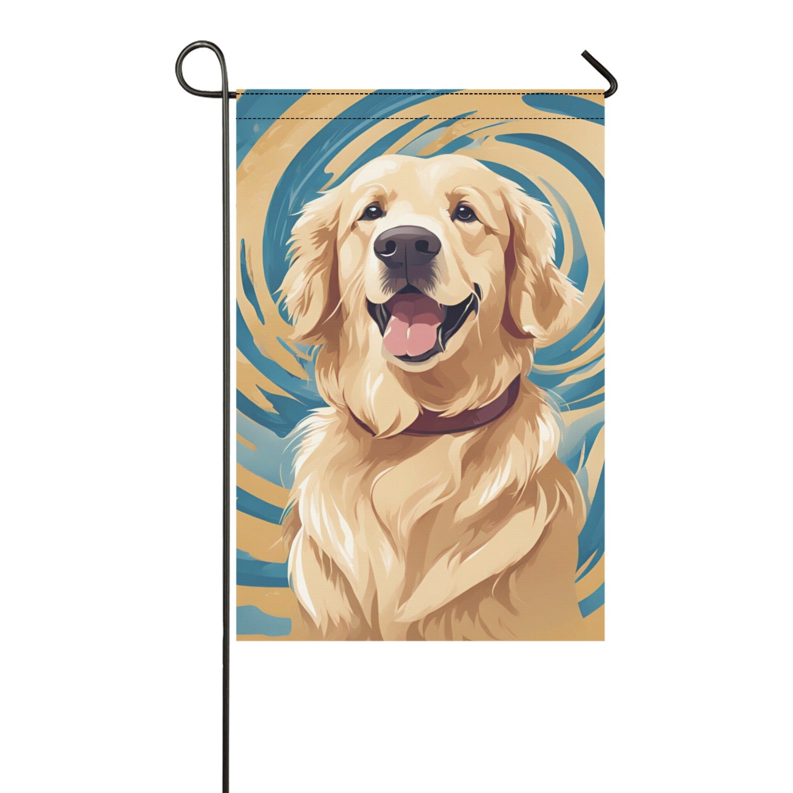 Golden Retriever Garden Flag - Swirl