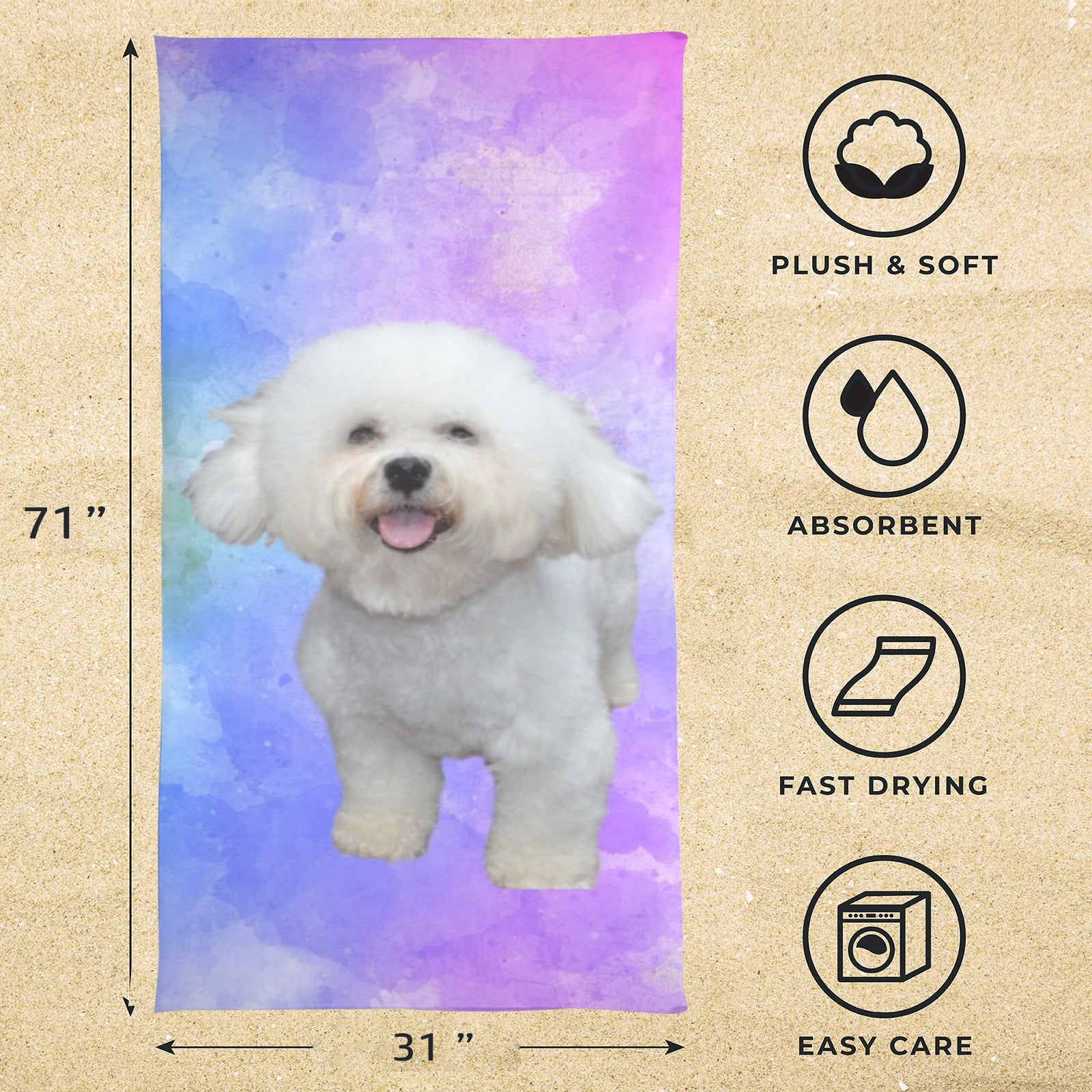 Bichon Beach Towel 2