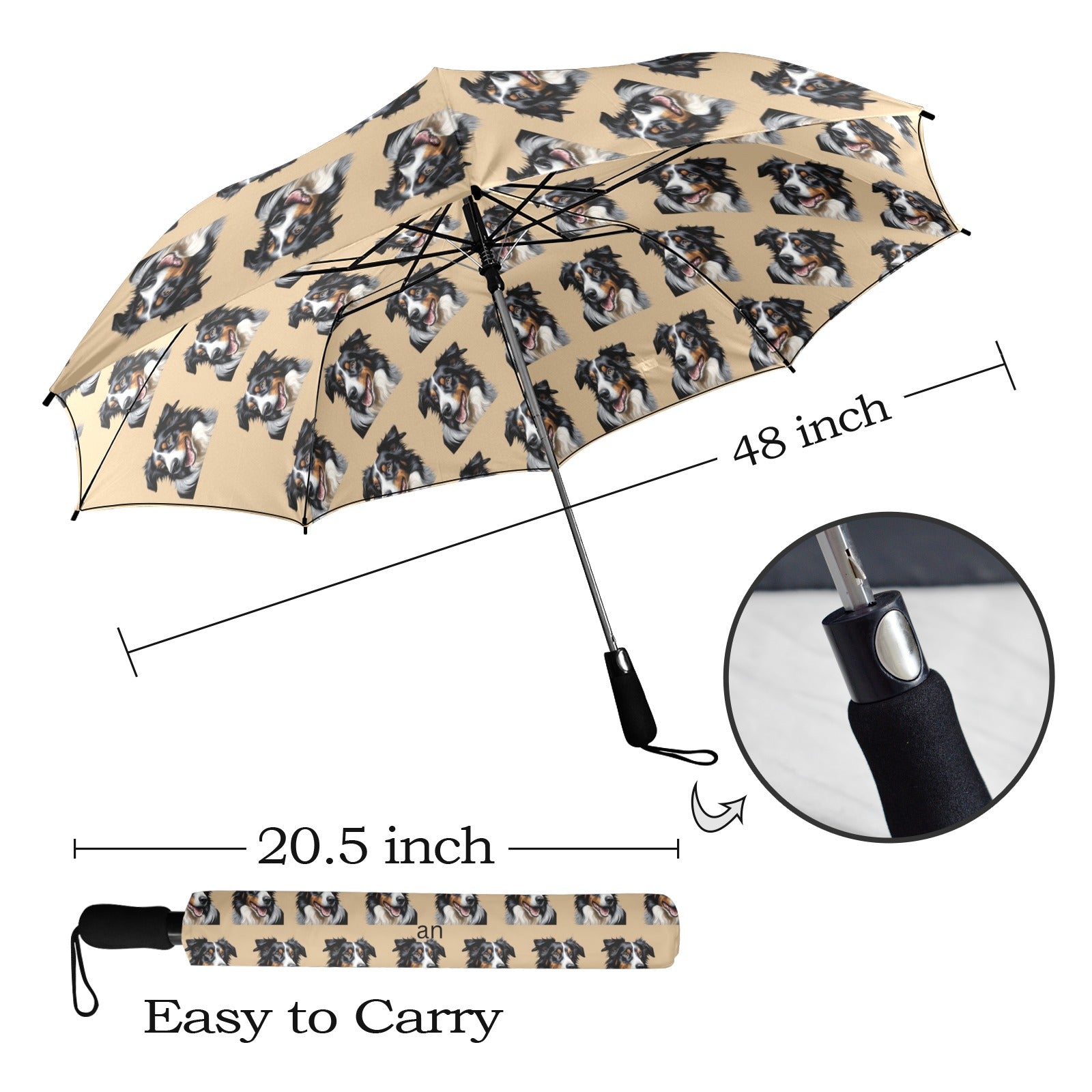 Border Collie Umbrella - Tri