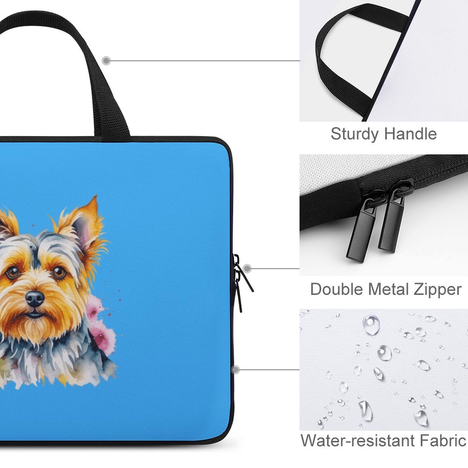 Yorkie Laptop Sleeve (Multiple Sizes) - Watercolor