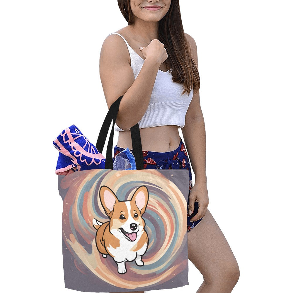 Corgi Canvas Tote Bag - Swirl