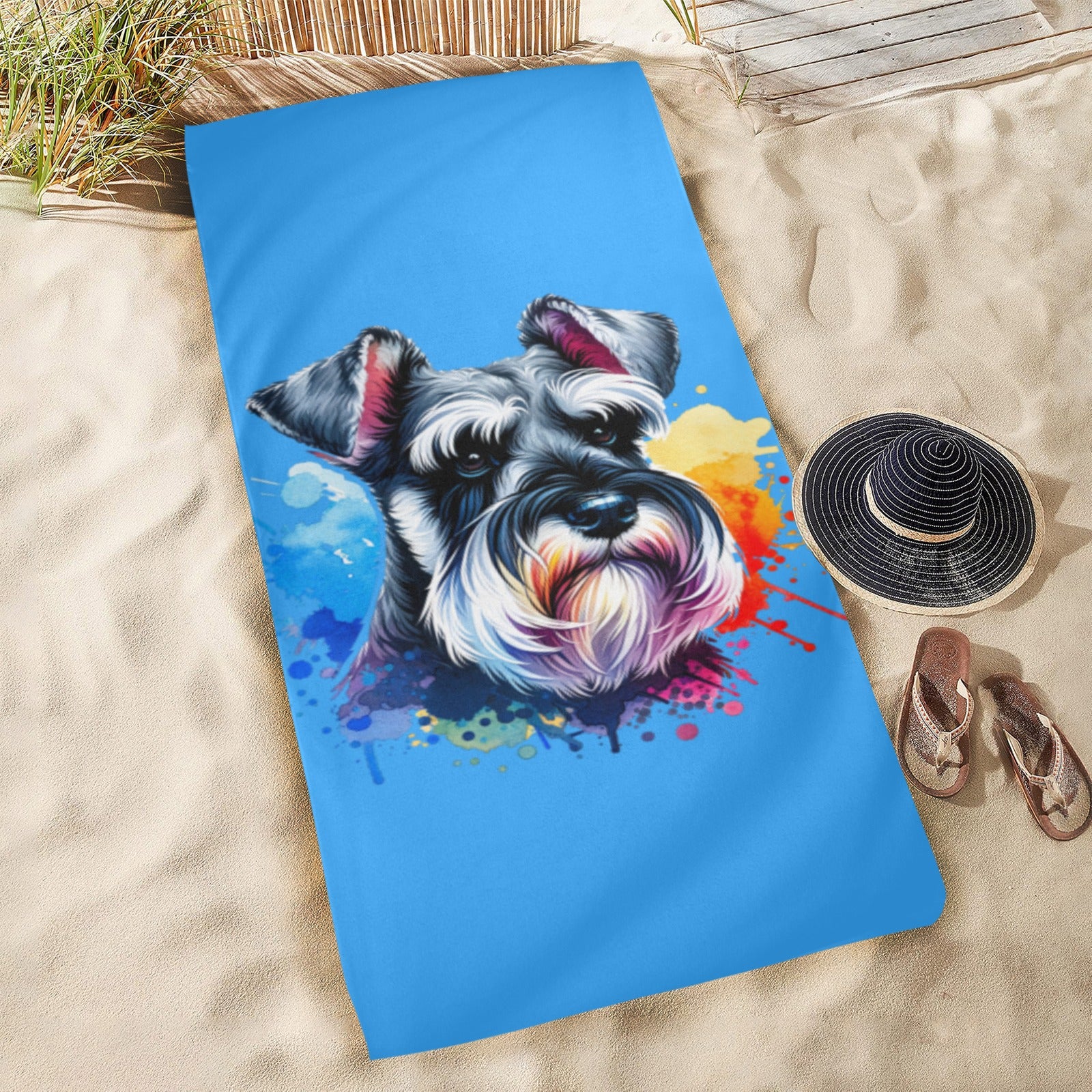 Schnauzer Beach Towel - Watercolor