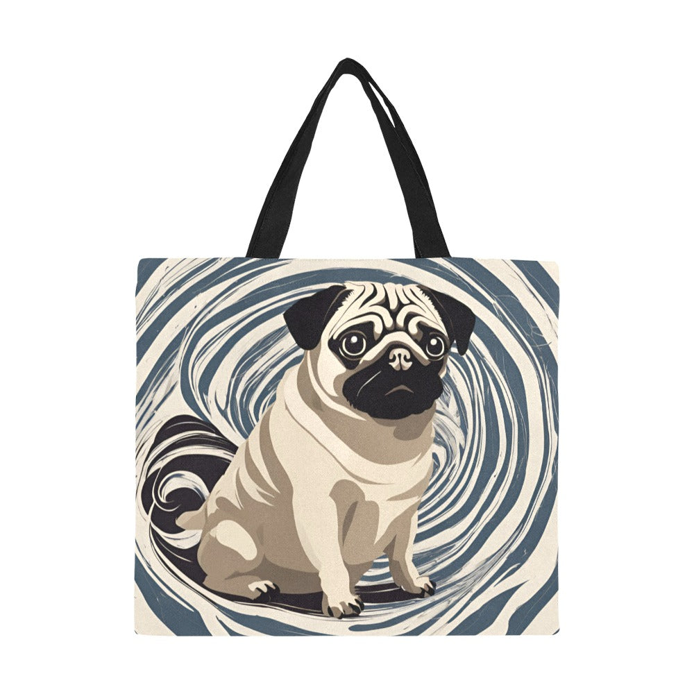 Pug Canvas Tote Bag - Swirl