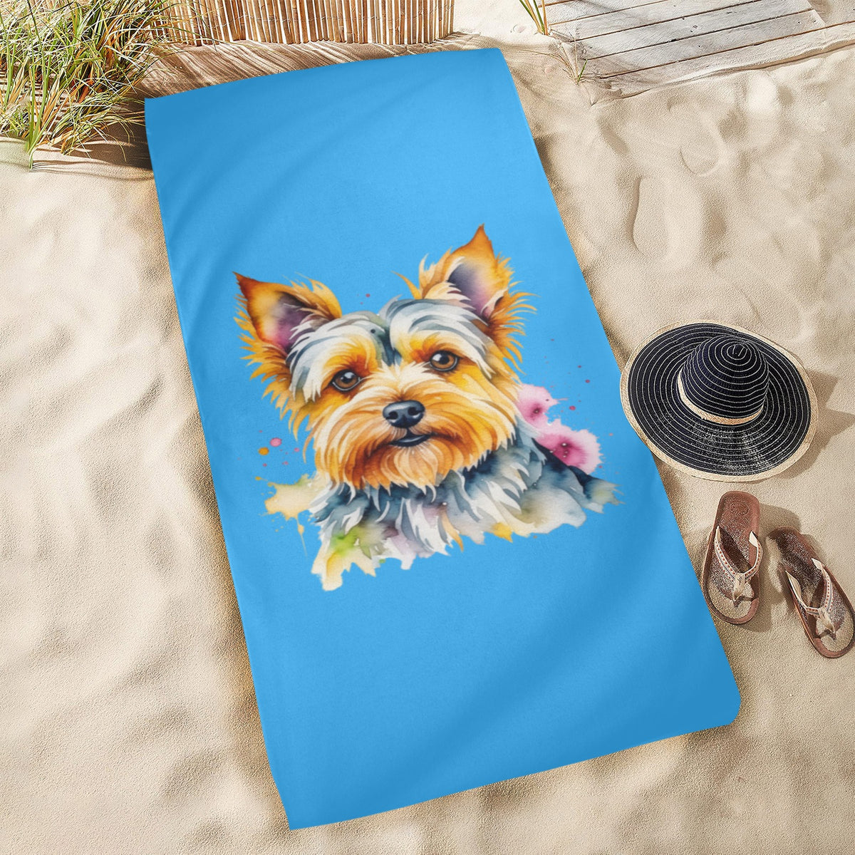 Yorkie Beach Towel - Watercolor