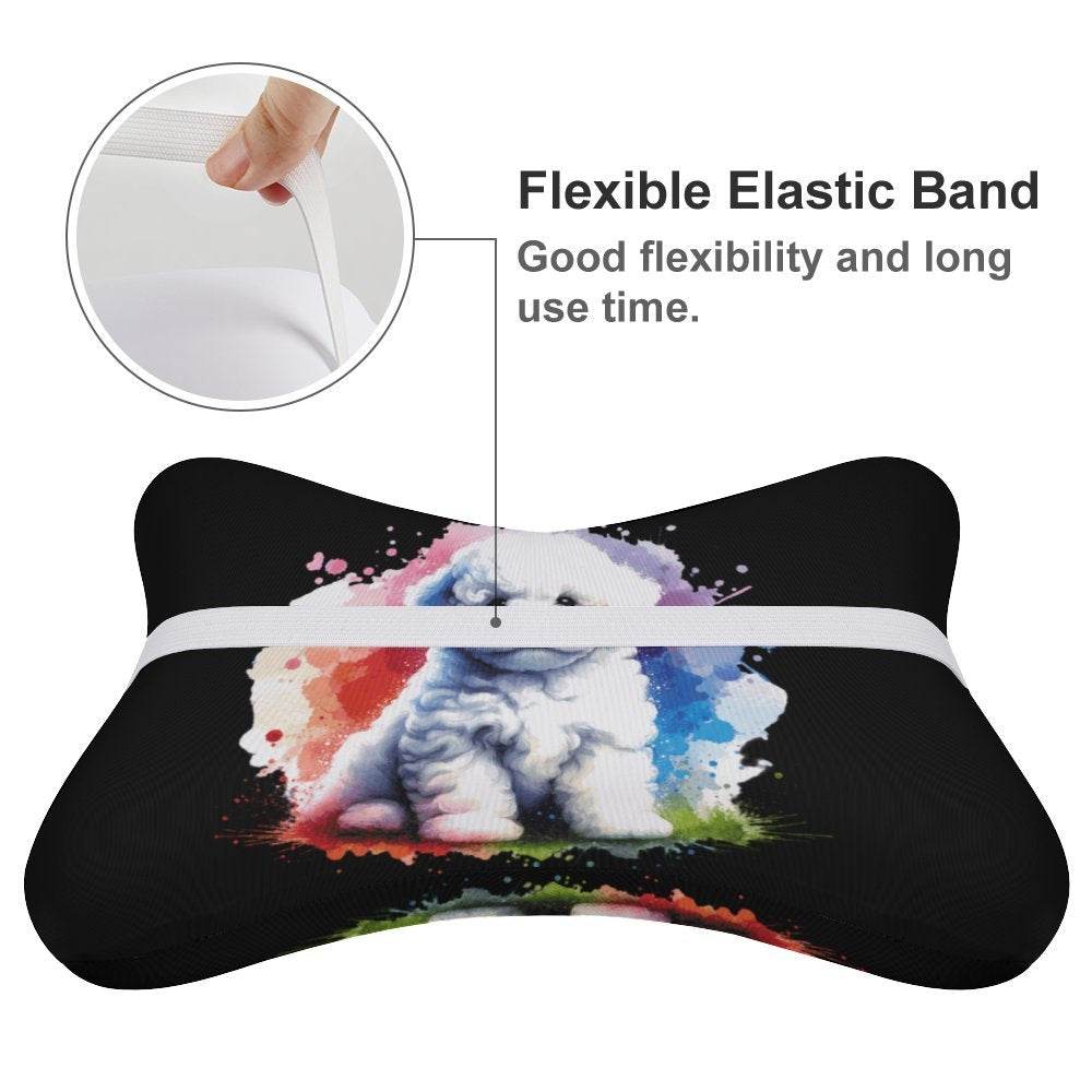 Bichon Puppy Car Pillows Set of 2 - Watercolor