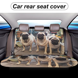 3 Pugs Rear Car Seat Cover