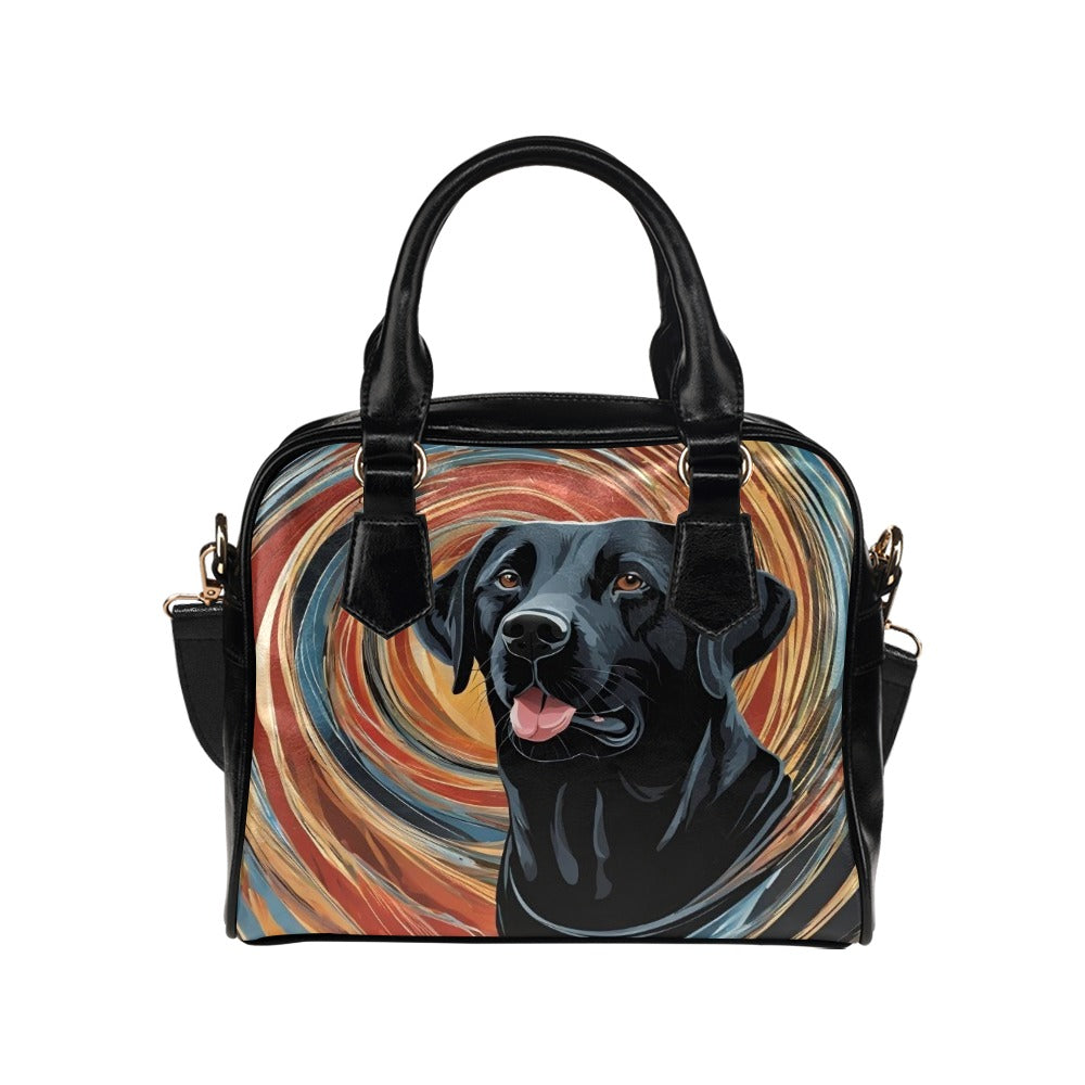 Black Labrador Shoulder Bag - Swirl