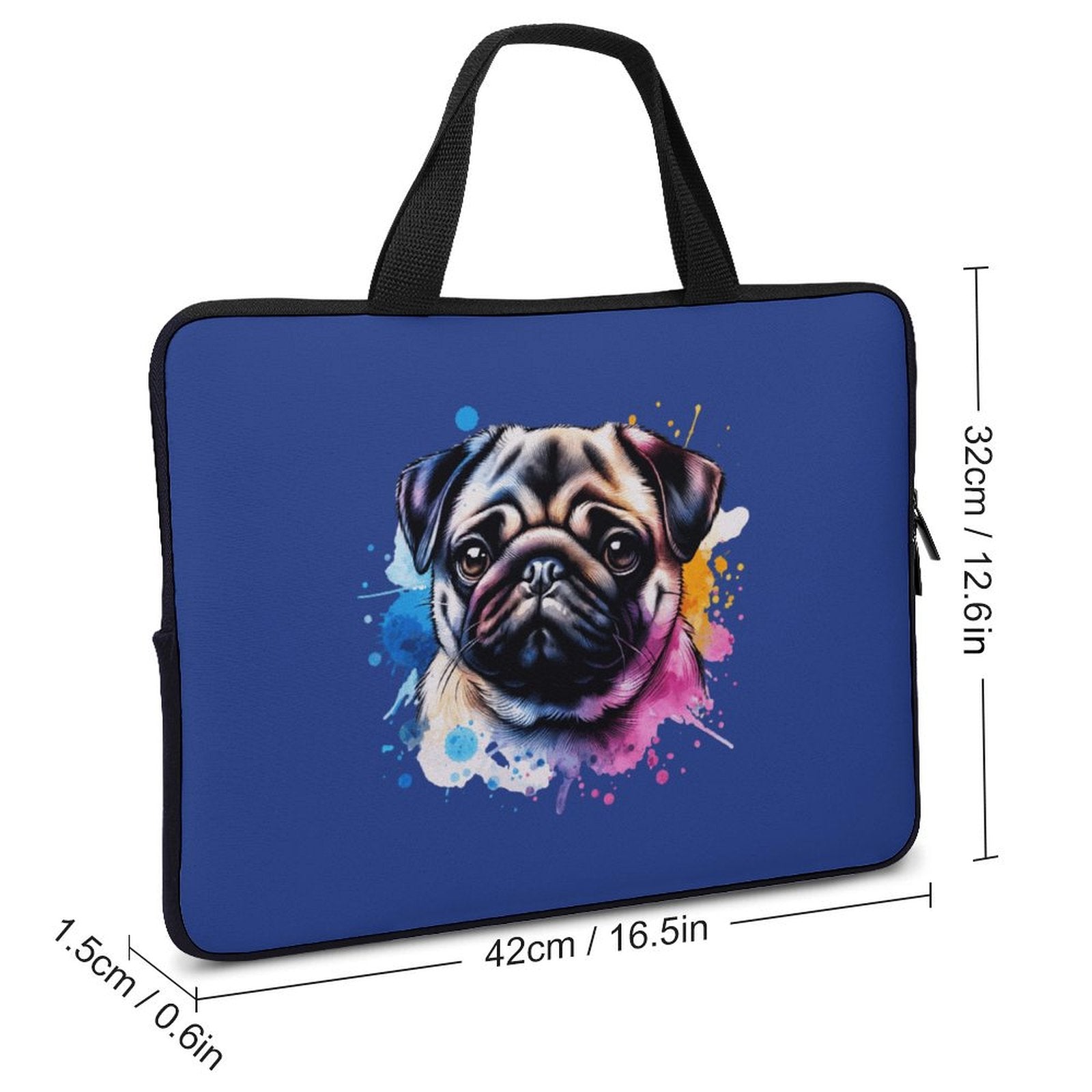 Pug Laptop Sleeve (Multiple Sizes) - Watercolor