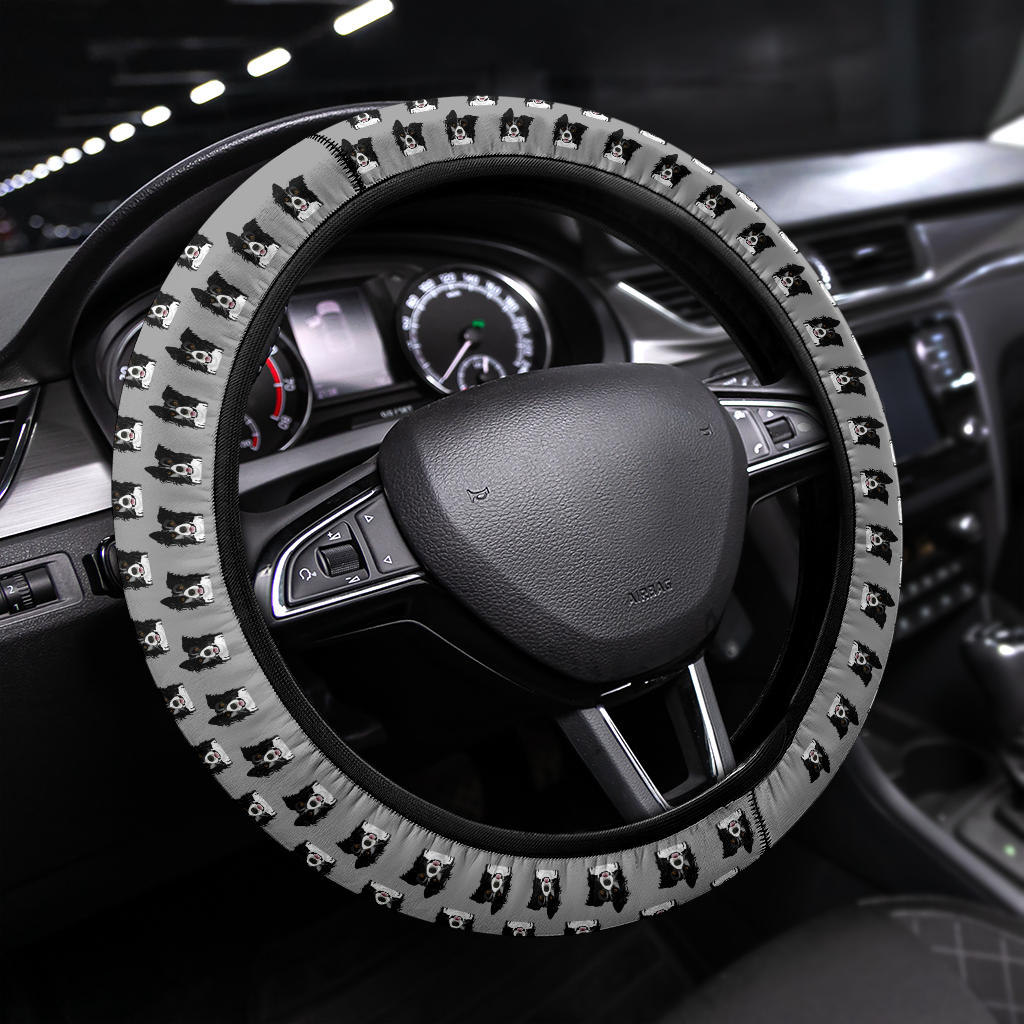 Border Collie Steering Wheel Cover - PP