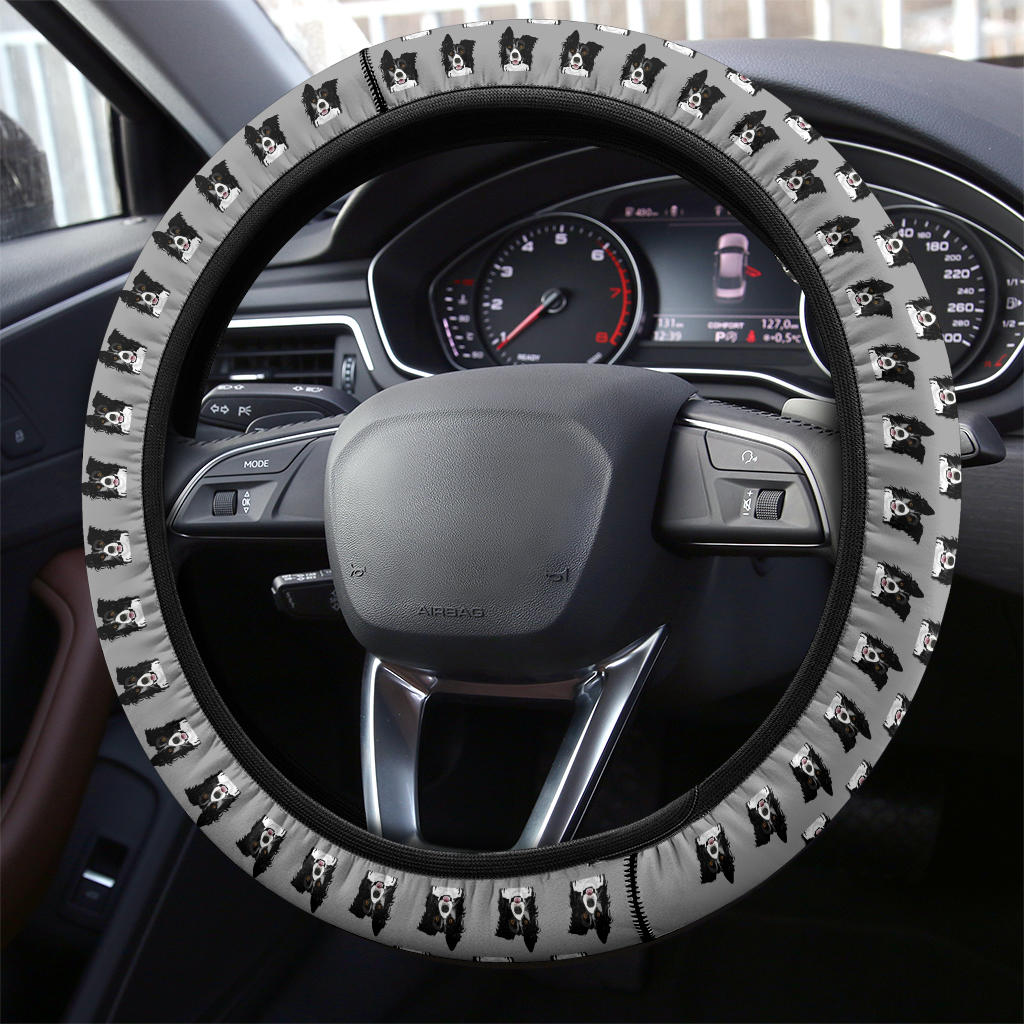 Border Collie Steering Wheel Cover - PP