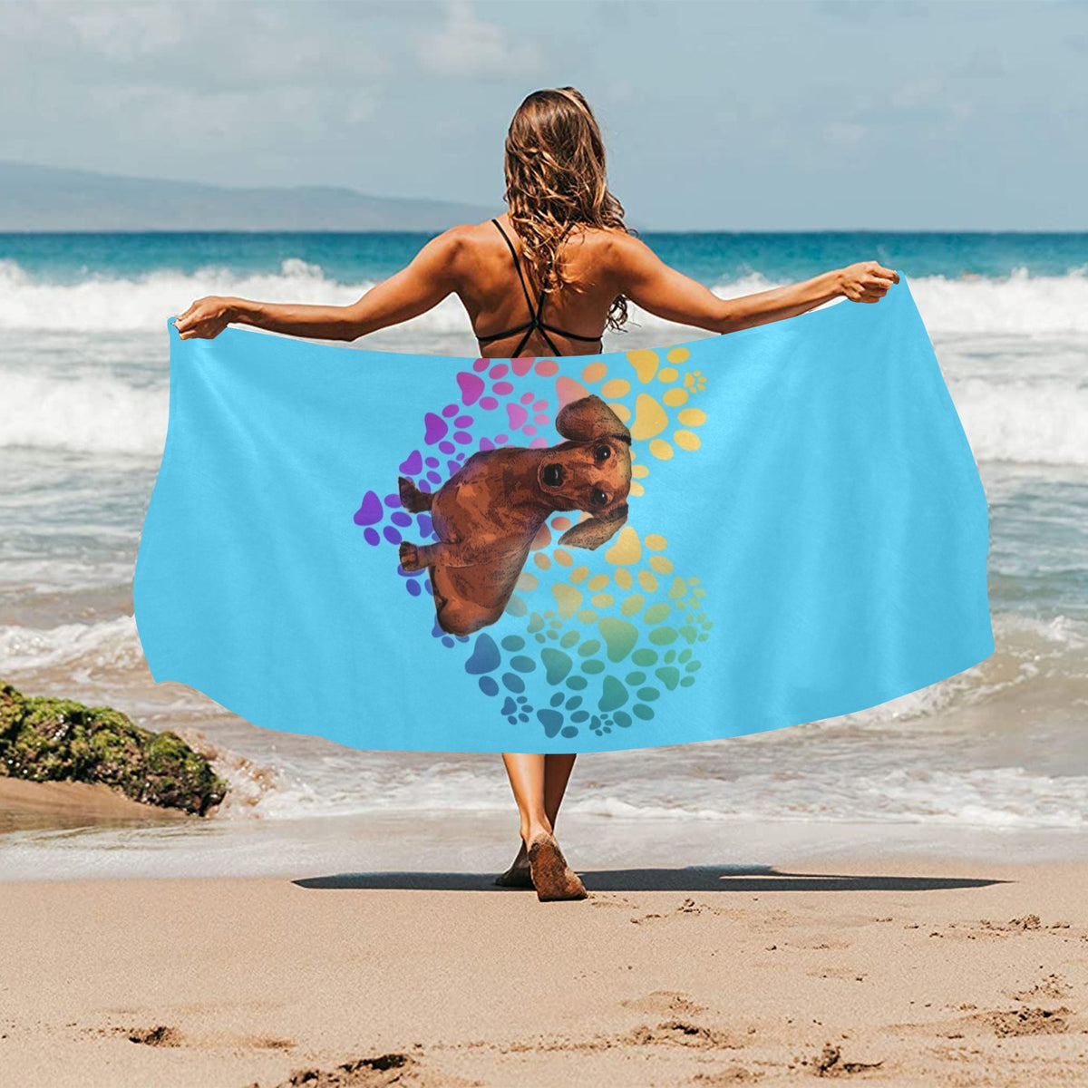 Dachshund Heart Beach Towel