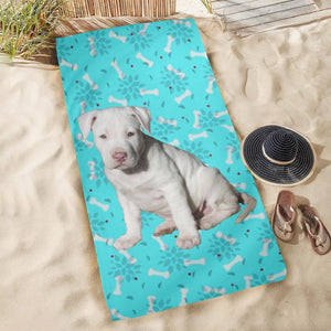 Pitbull Puppy Beach Towel