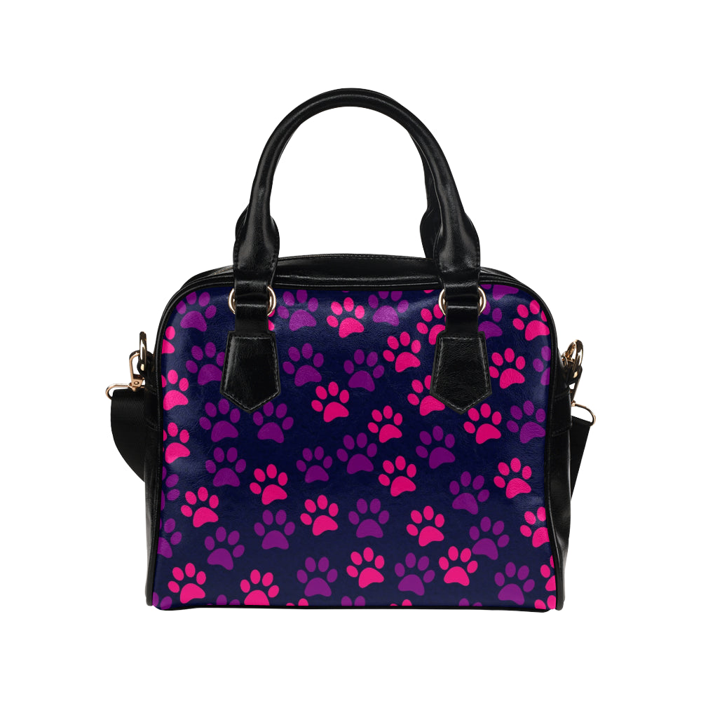 Paw Print Shoulder Bag - Purple & Pink