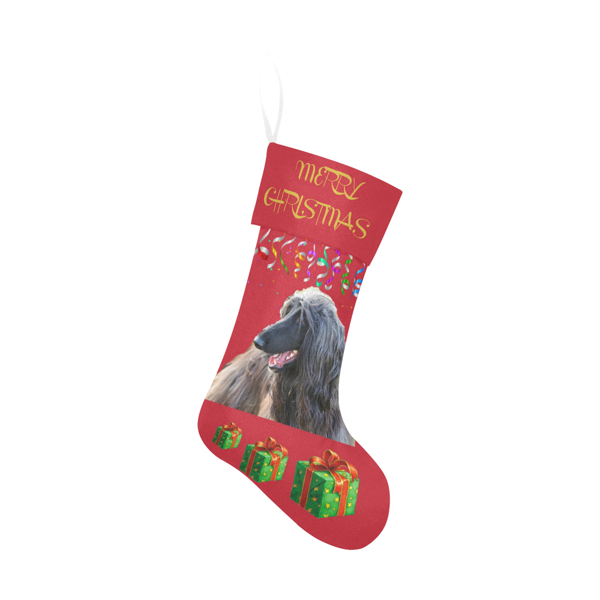 Afghan Hound Christmas Stocking