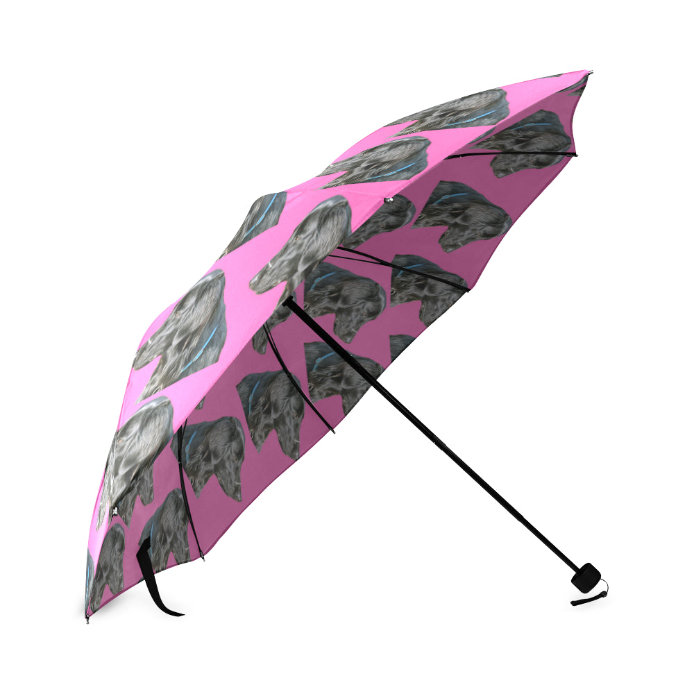 Flat Coat Retriever Umbrella - Pink