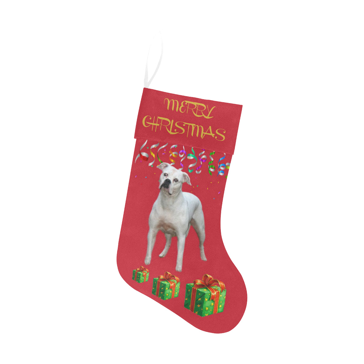 American Bulldog Christmas Stocking