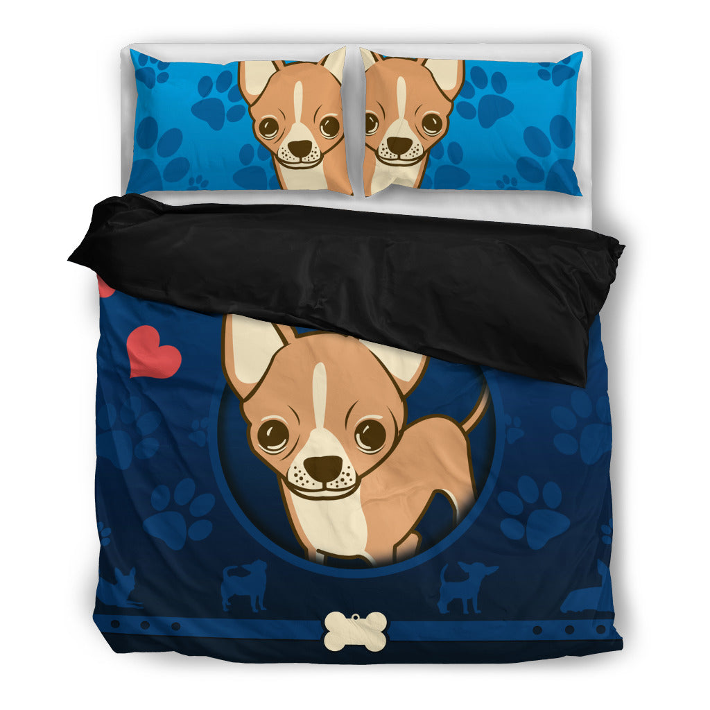 Chihuahua Duvet Cover With Pillow Cases