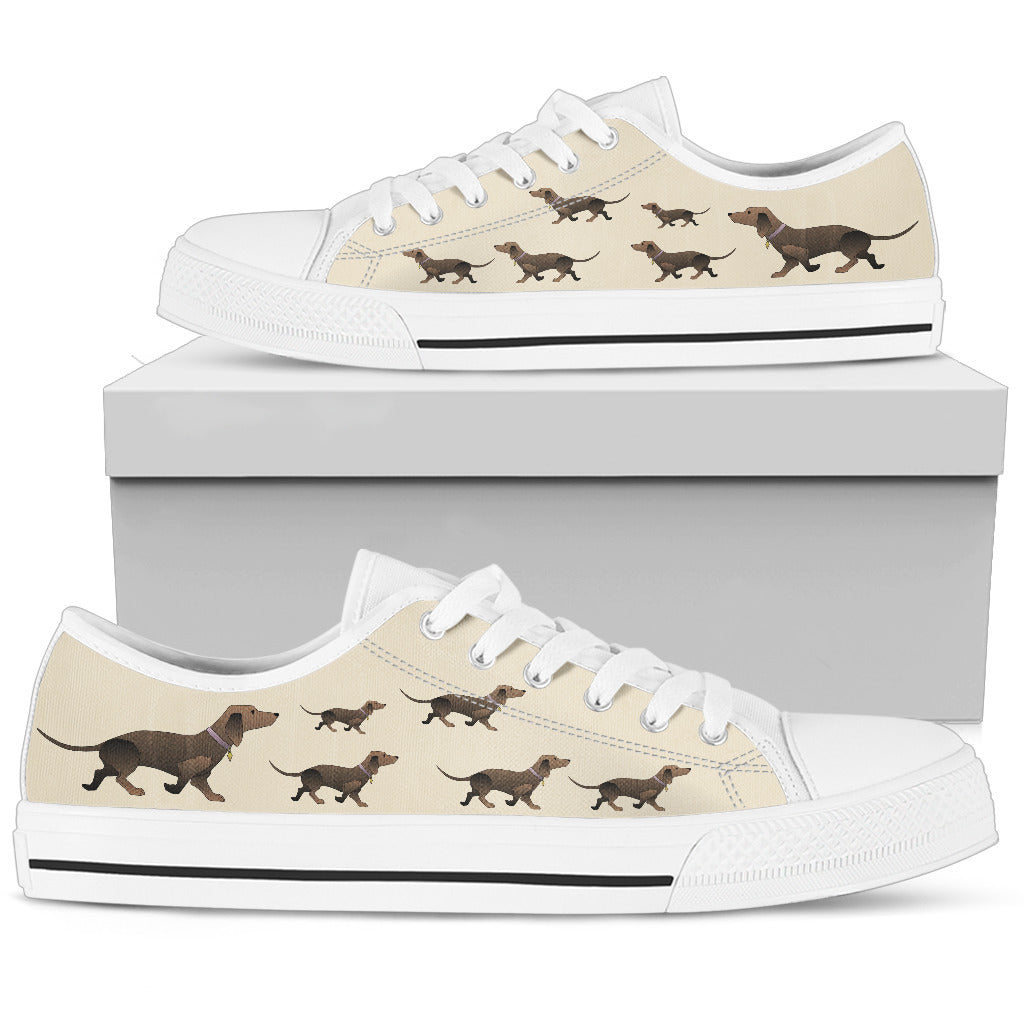 Brown Dachshund Canvas Shoess