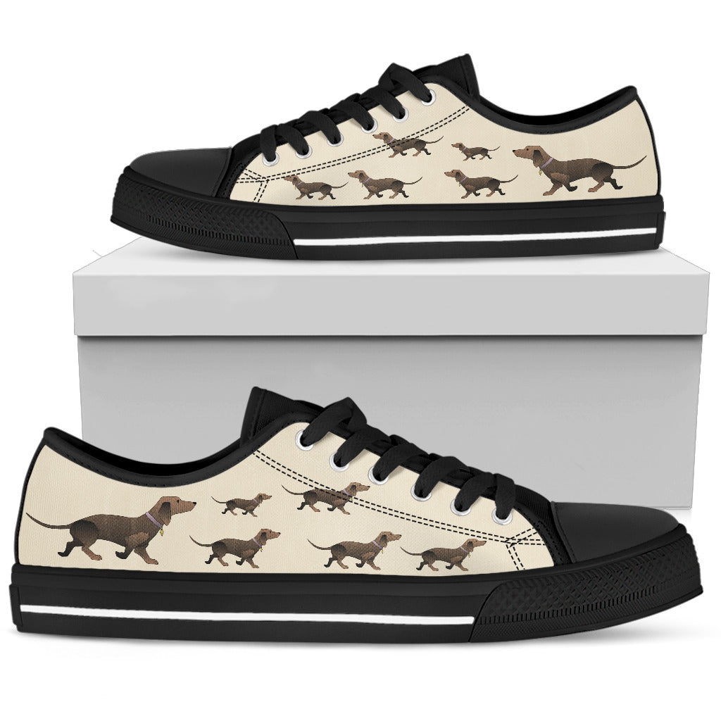 Brown Dachshund Canvas Shoess