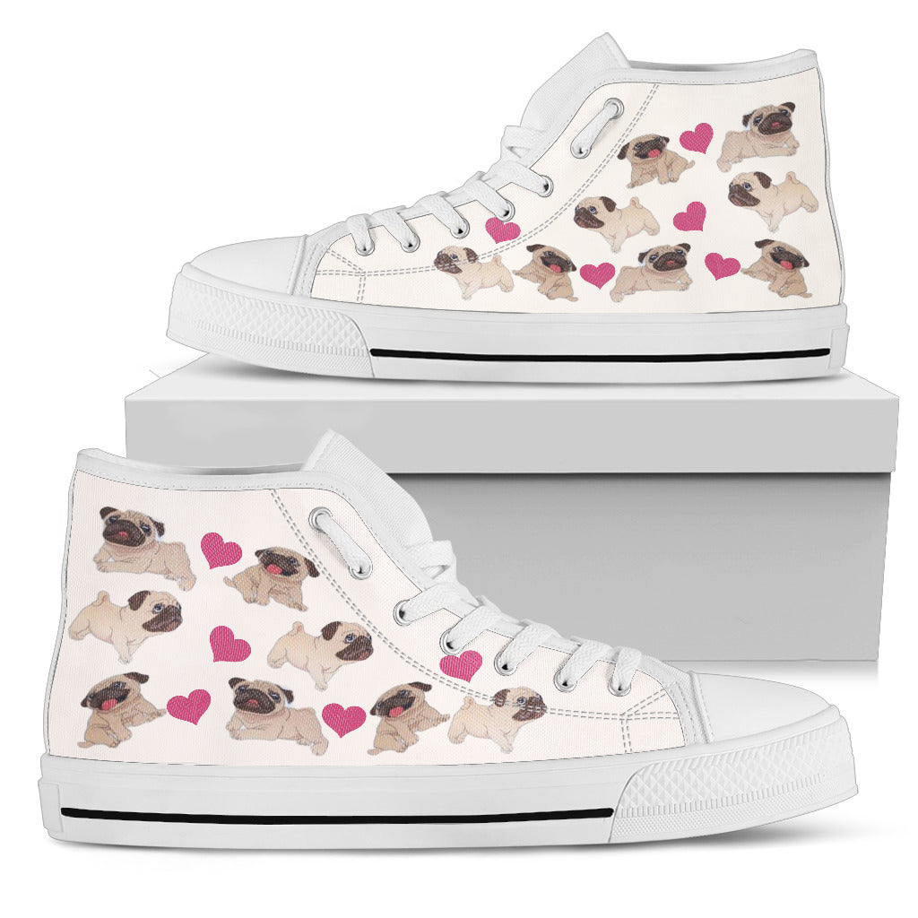 Pugs &amp; Hearts Canvas Shoes
