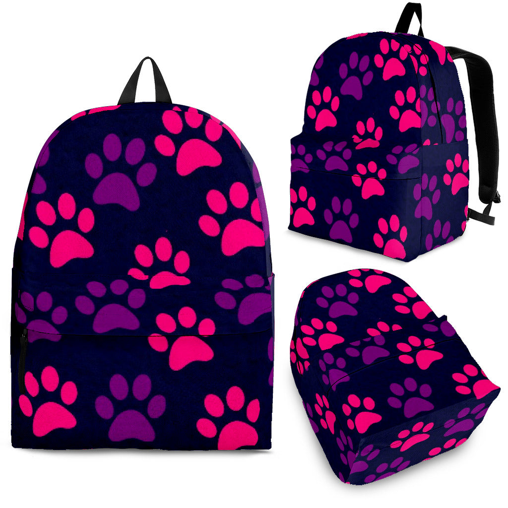 Purple/Pink Paw Print Backpack