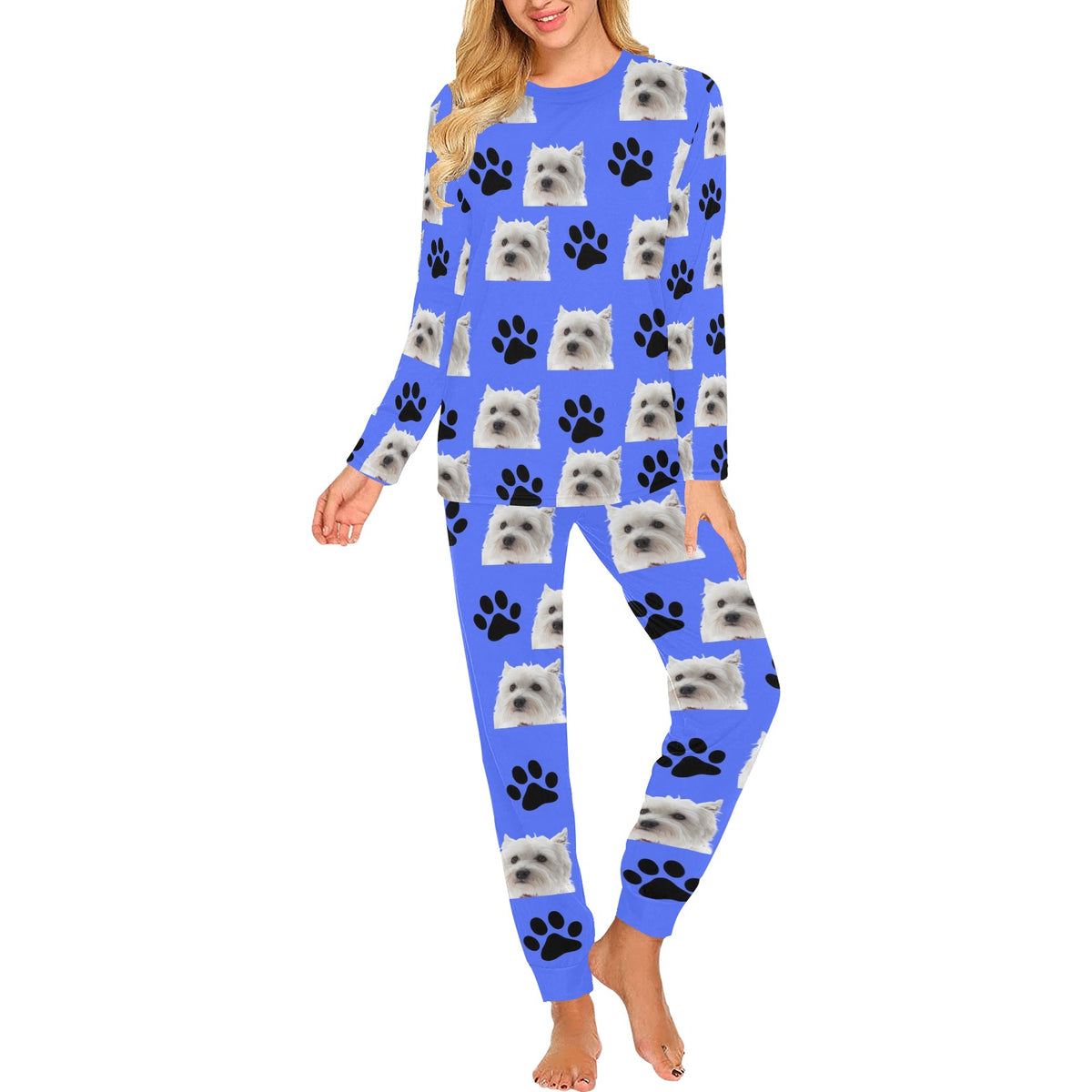 2 Piece Westie &amp; Paws Long Tee Pajama Set