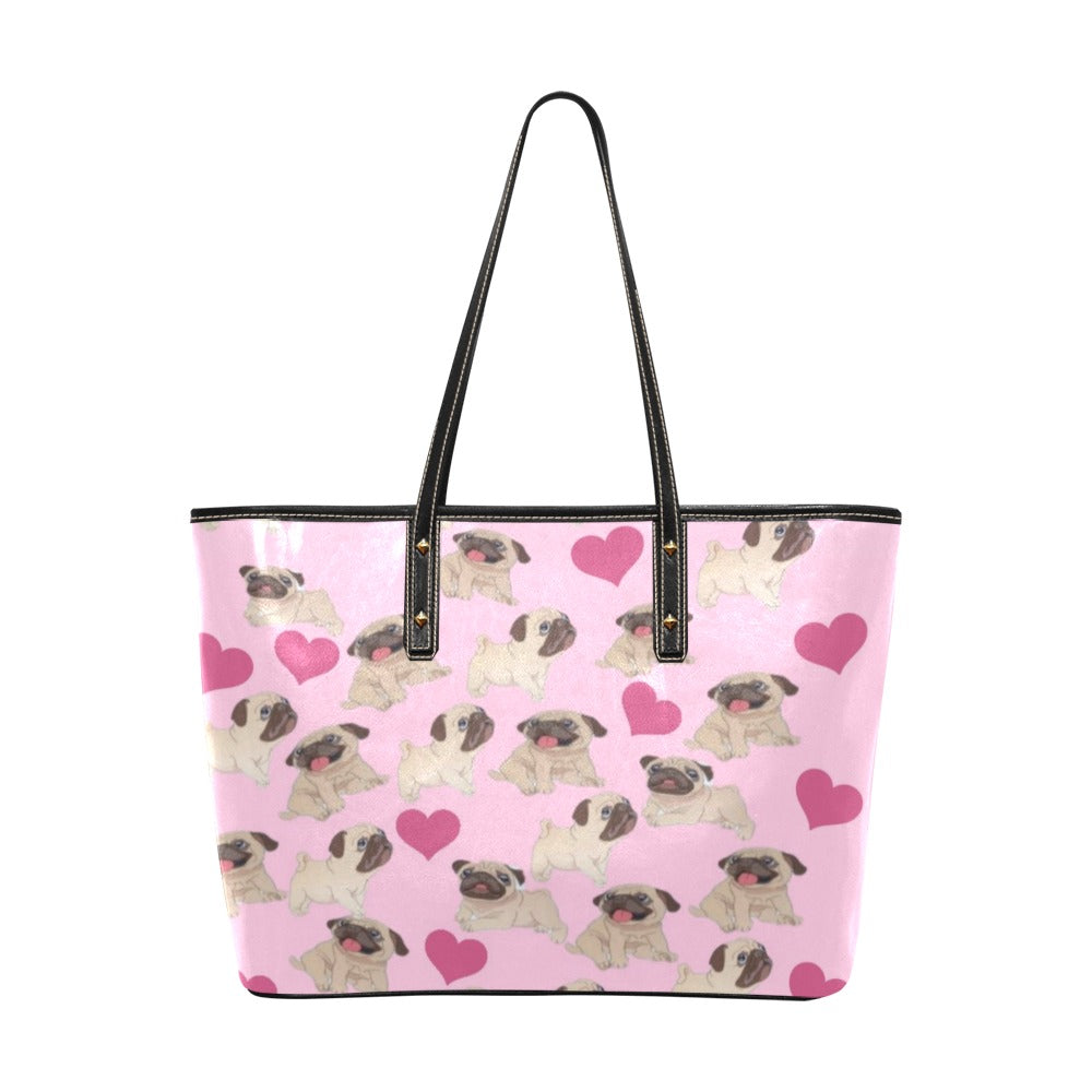 Pug &amp; Heart Tote Bag