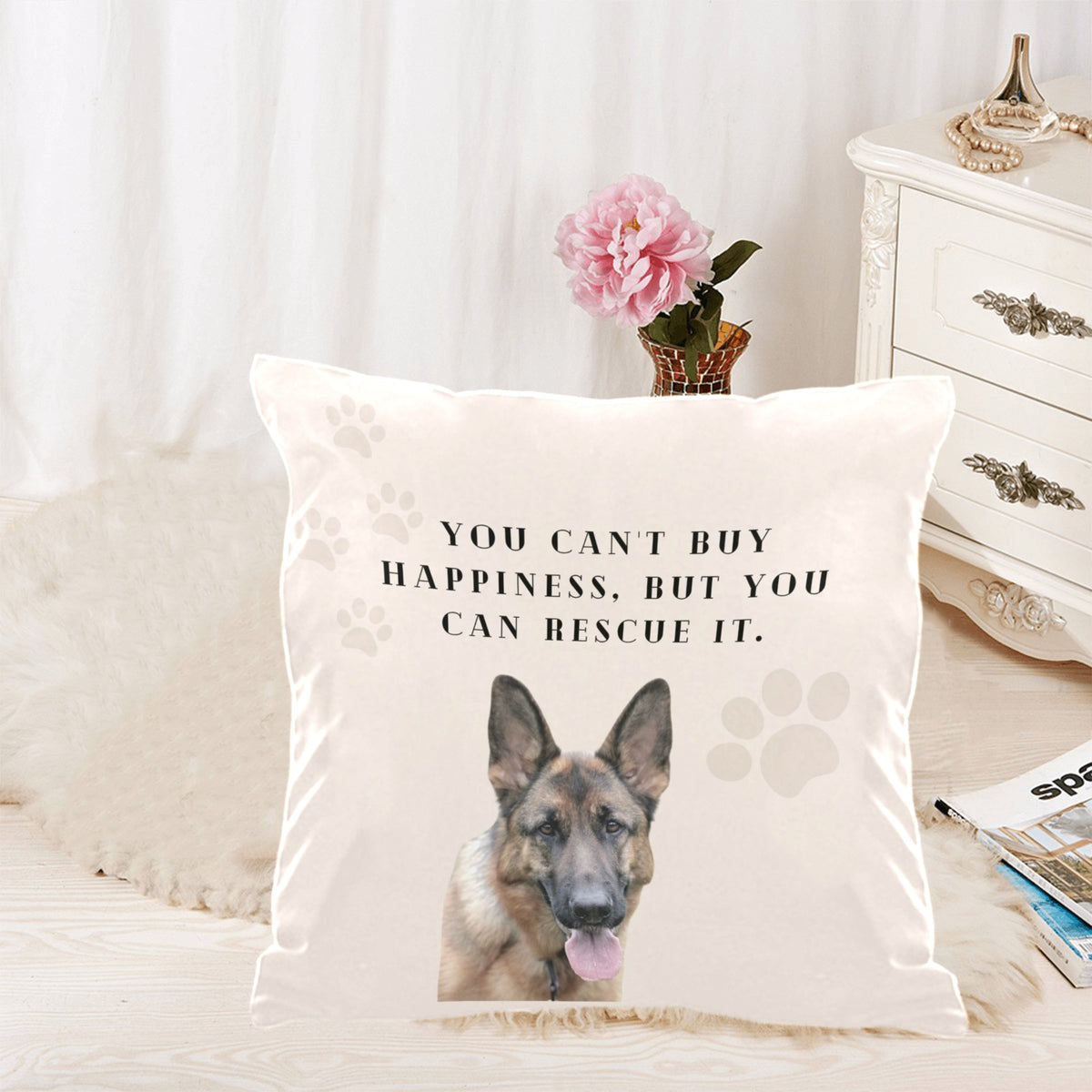 You Can&#39;t Buy Happiness But You Can Rescue It Pillow Cover - German Shepherd