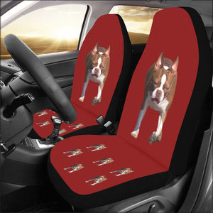 Boston Terrier Car Seat Covers (Set of 2) - Maroon