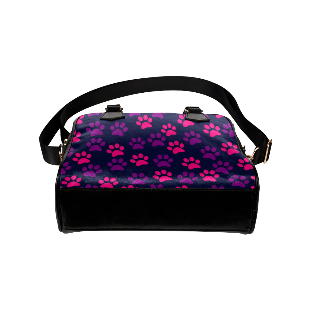 Paw Print Shoulder Bag - Purple & Pink