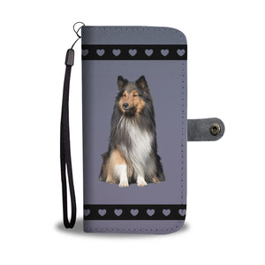Shetland Sheepdog Phone Case Wallet - Purple