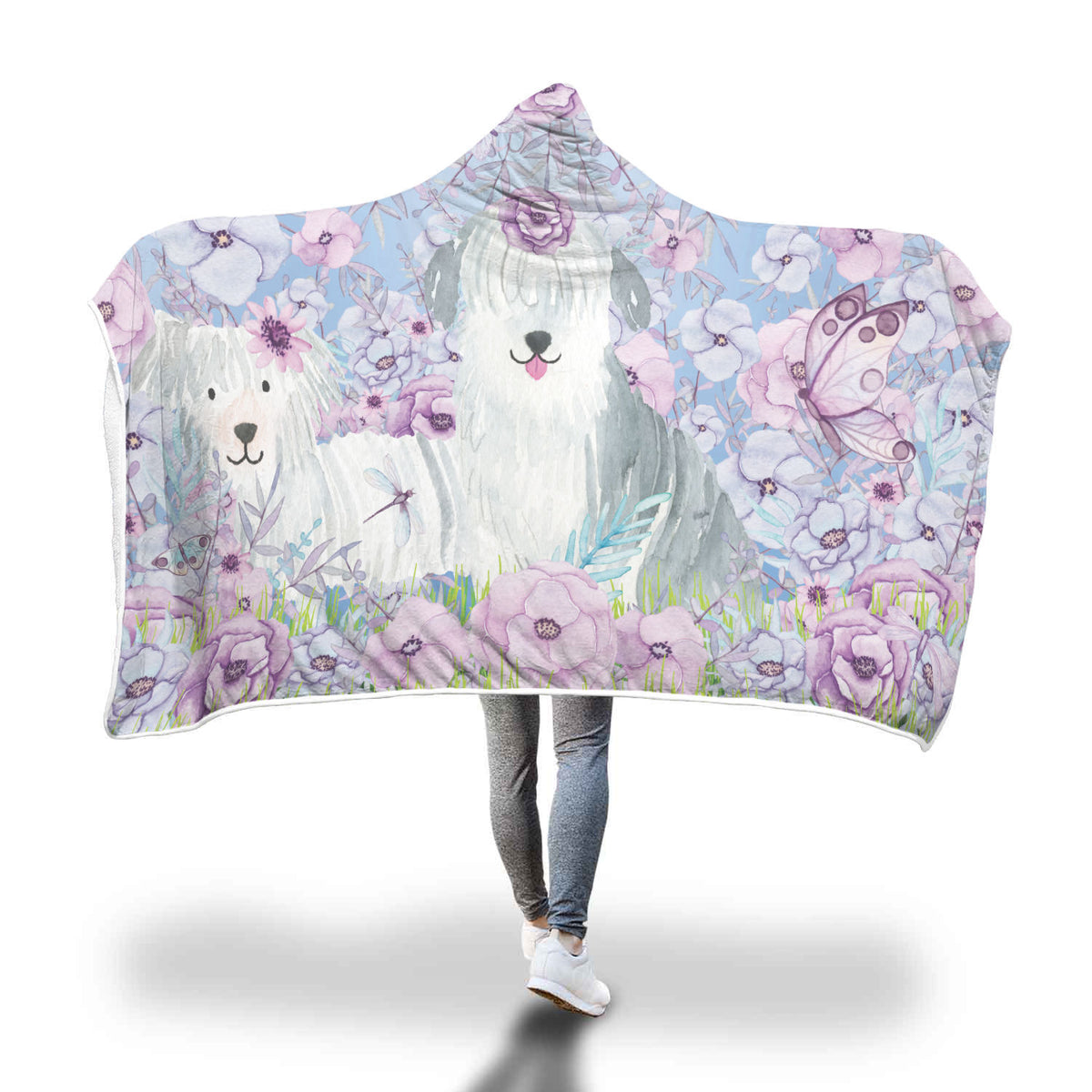 Dog &amp; Butterfly Hooded Blanket