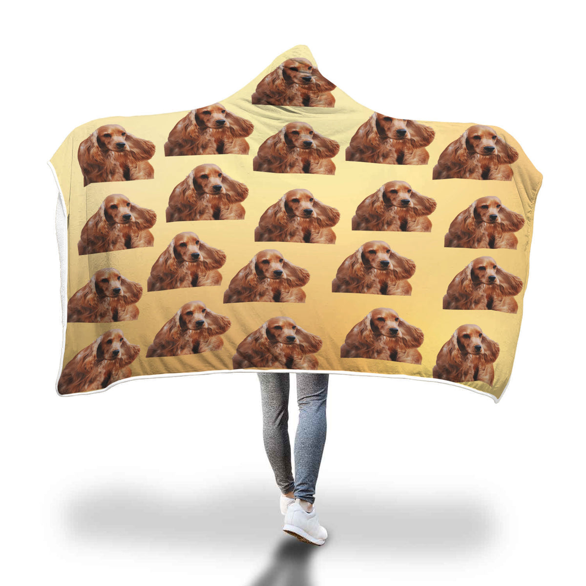 Cocker Spaniel Hooded Blanket - Golden