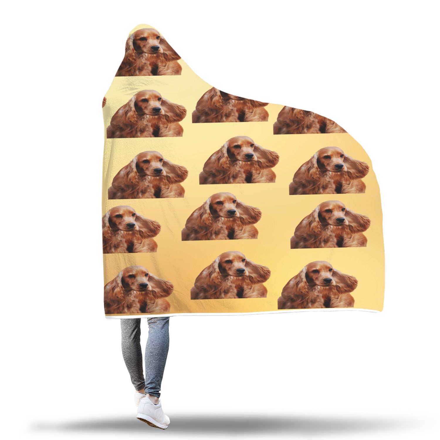 Cocker Spaniel Hooded Blanket - Golden