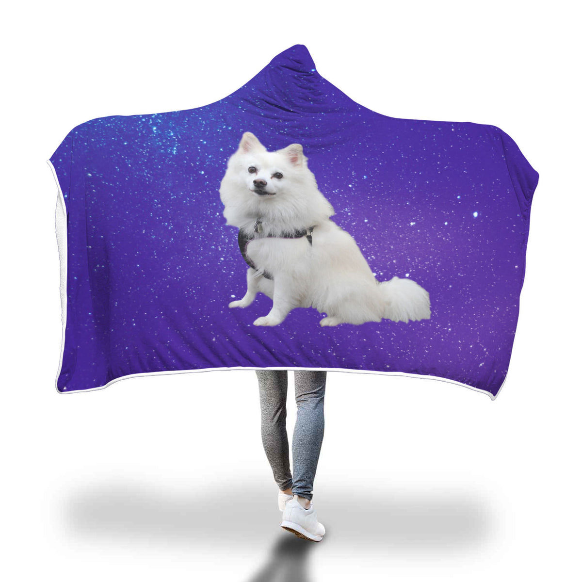 American Eskimo Hooded Blanket