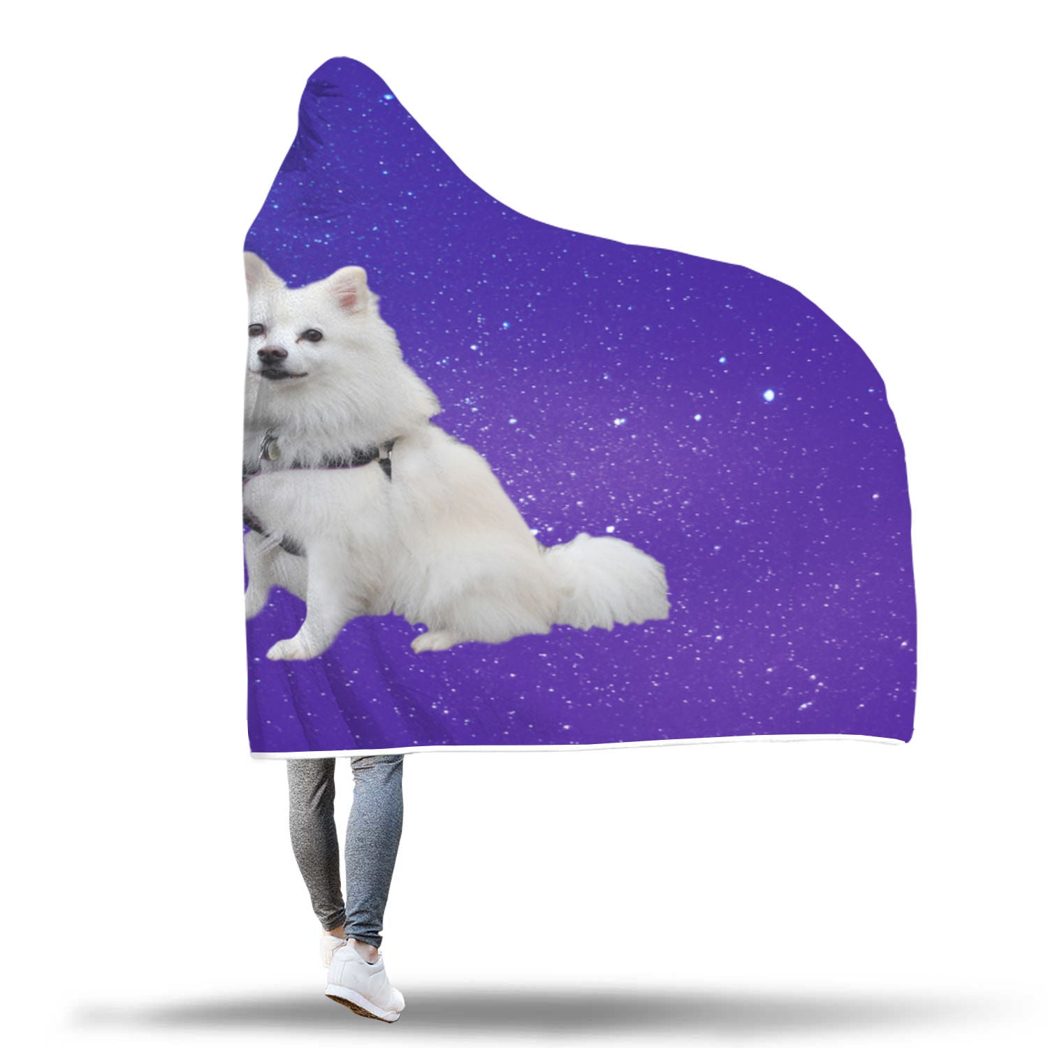 American Eskimo Hooded Blanket