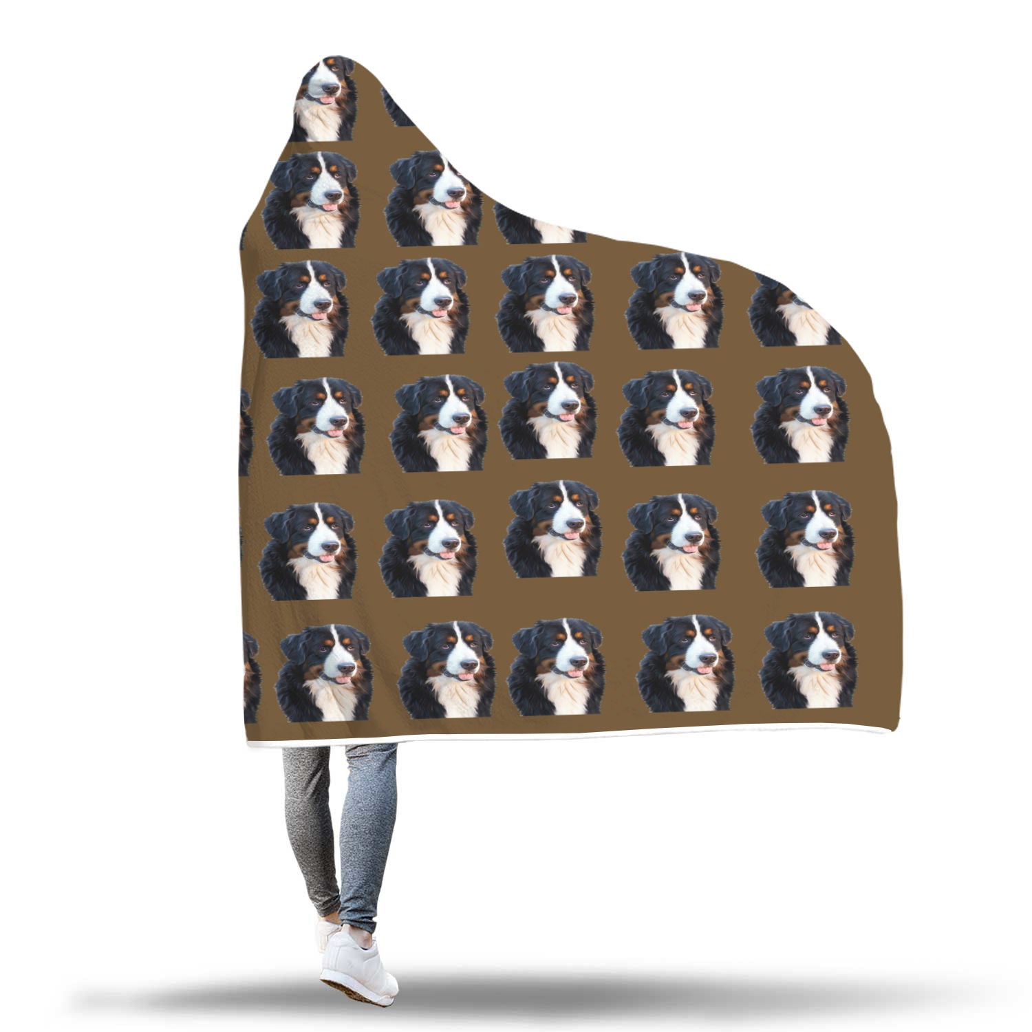 Bernese Mountain Dog Hooded Blanket