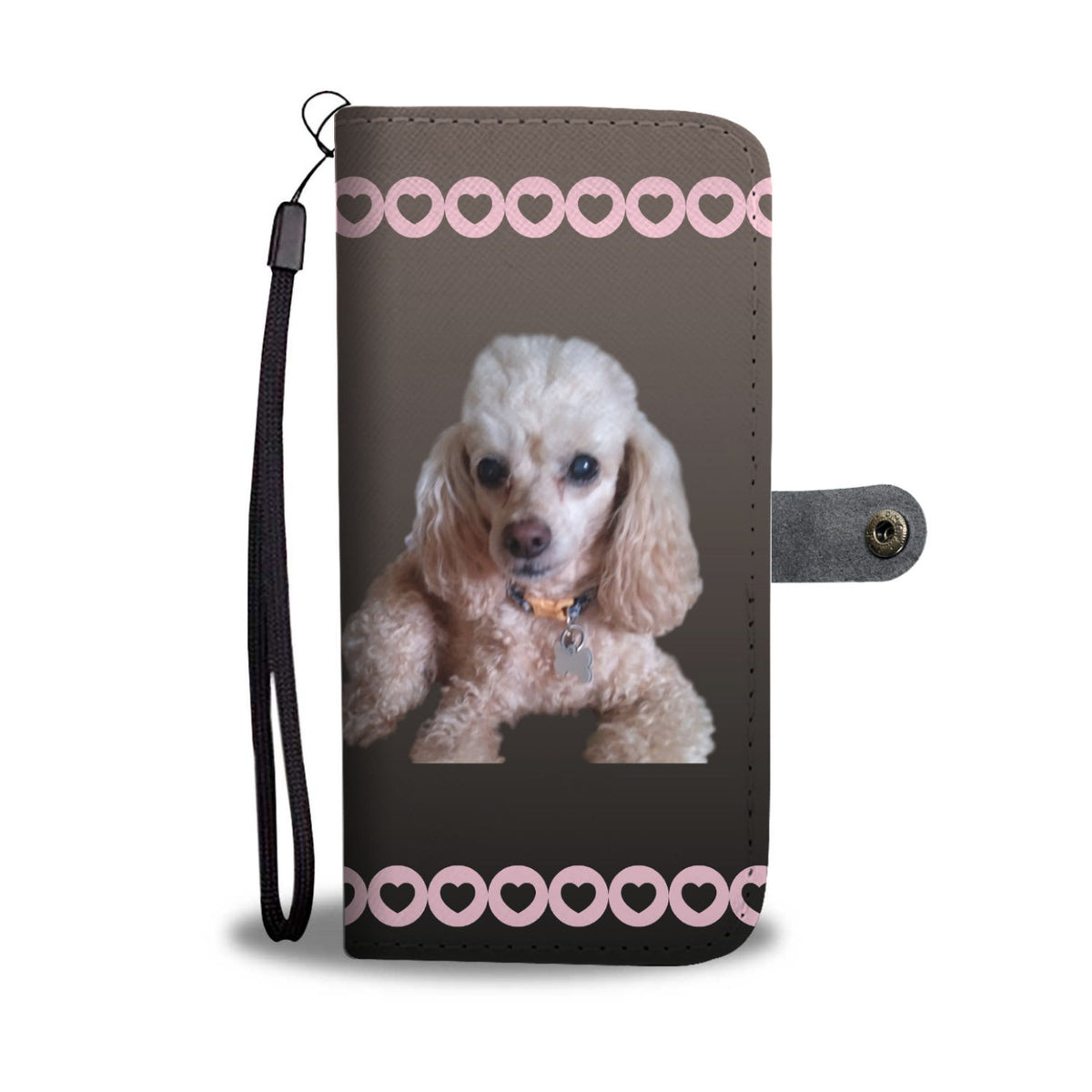 Toy Poodle Phone Case Wallet - Apricot