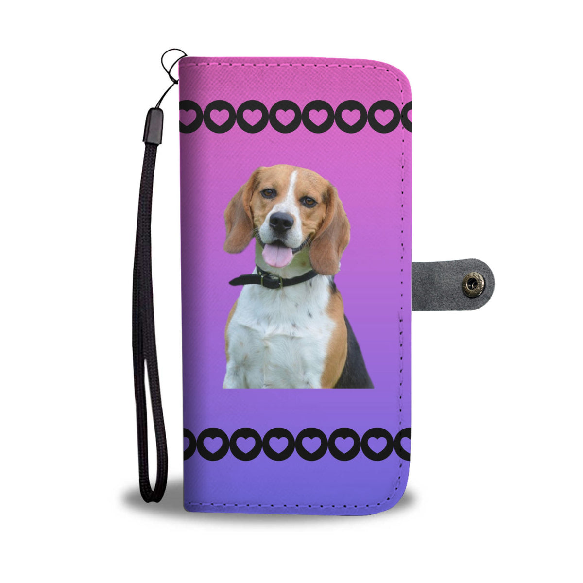 Beagle Phone Case Wallet - Pink