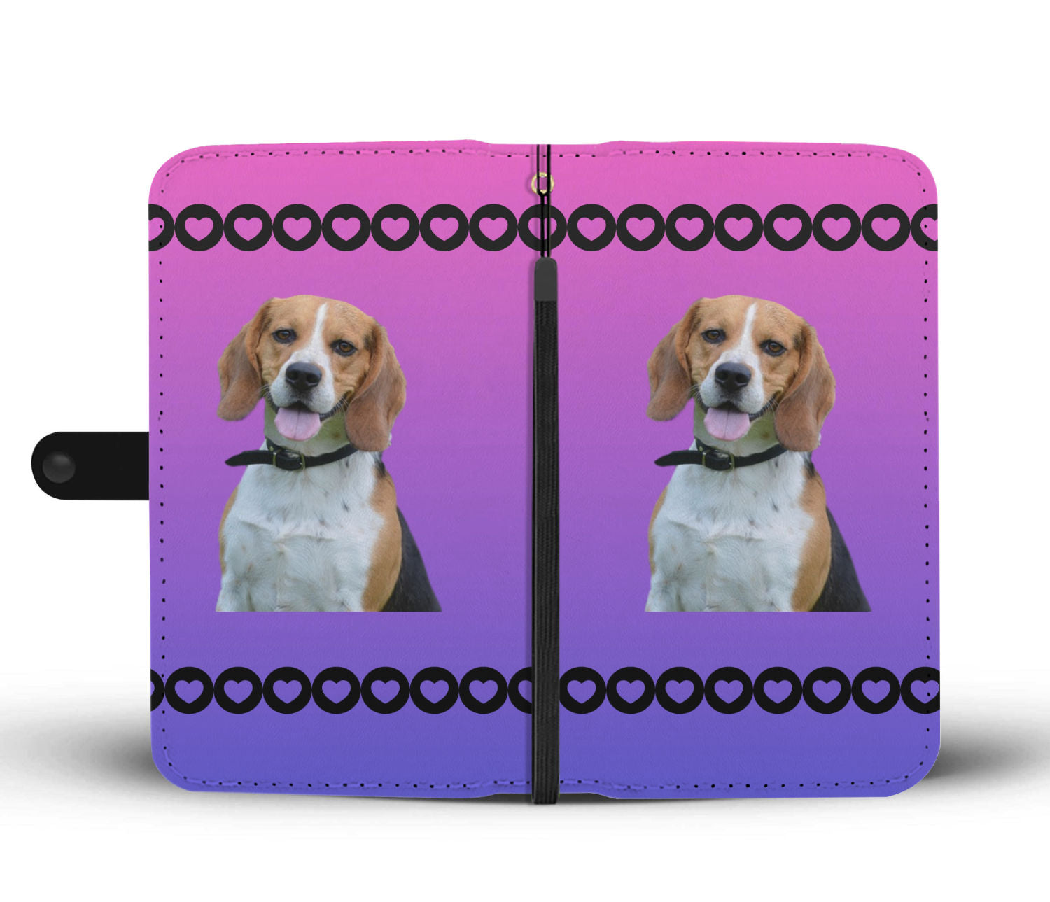 Beagle Phone Case Wallet - Pink