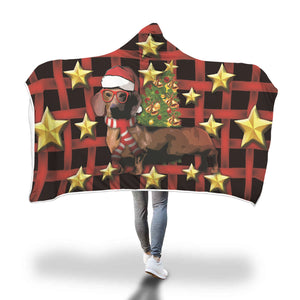 Dachshund Christmas Hooded Blanket