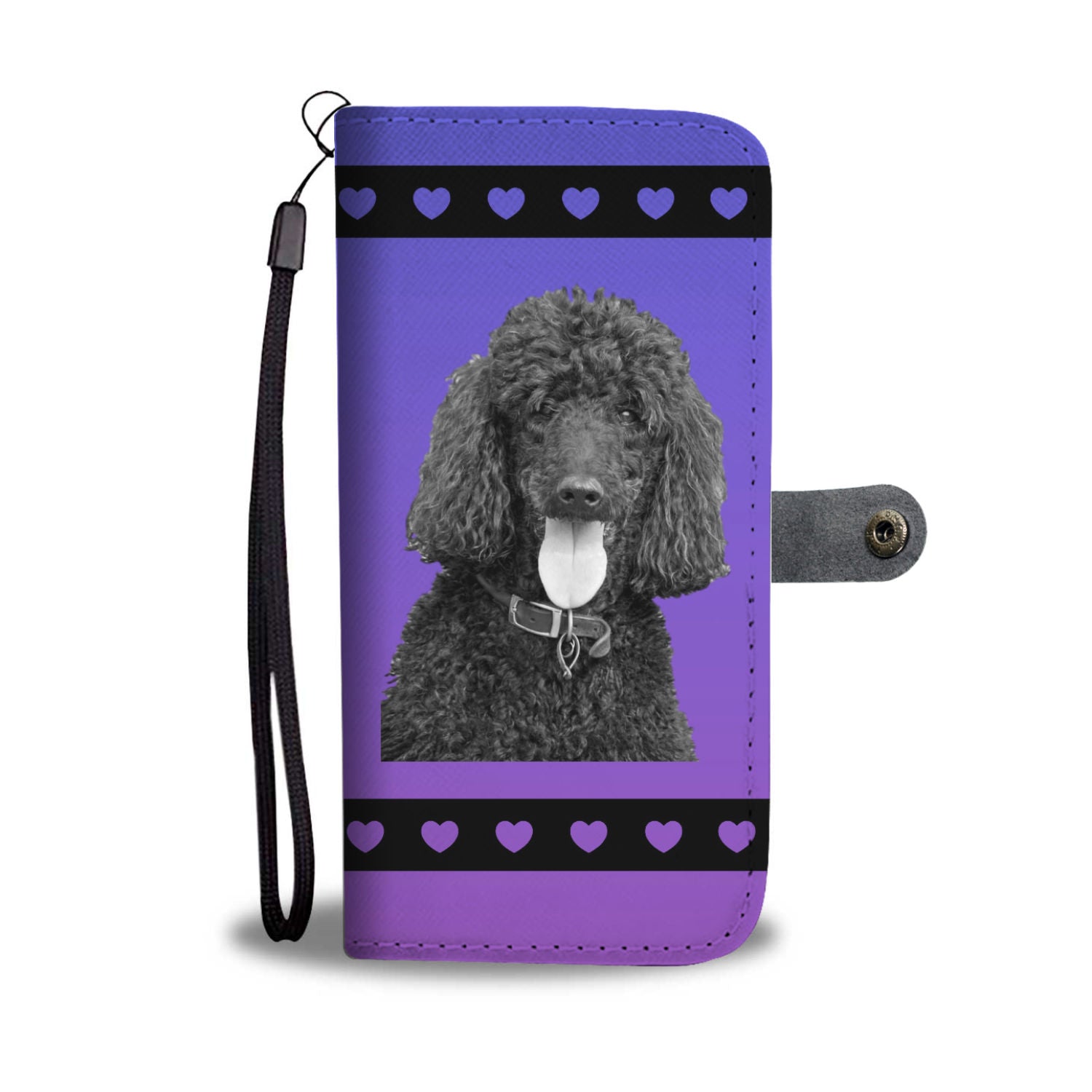 Poodle Standard Black Phone Case Wallet